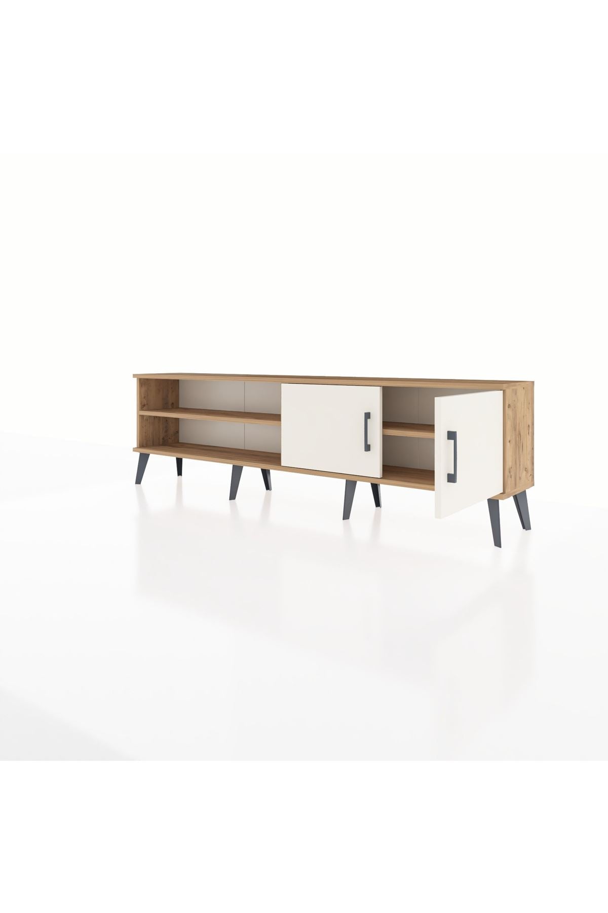 Arges TV Ünitesi 2 Raflı 2 Kapaklı 176x30x51 Çam-Aytaşı/Çam