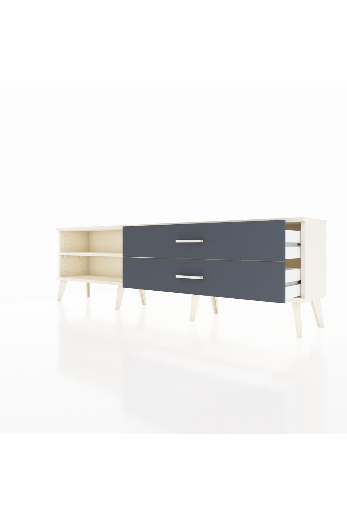 Arges TV Ünitesi Tek Raflı 2 Çekmeceli  176x30x51 Aytaşı-Aytaşı/Antrasit