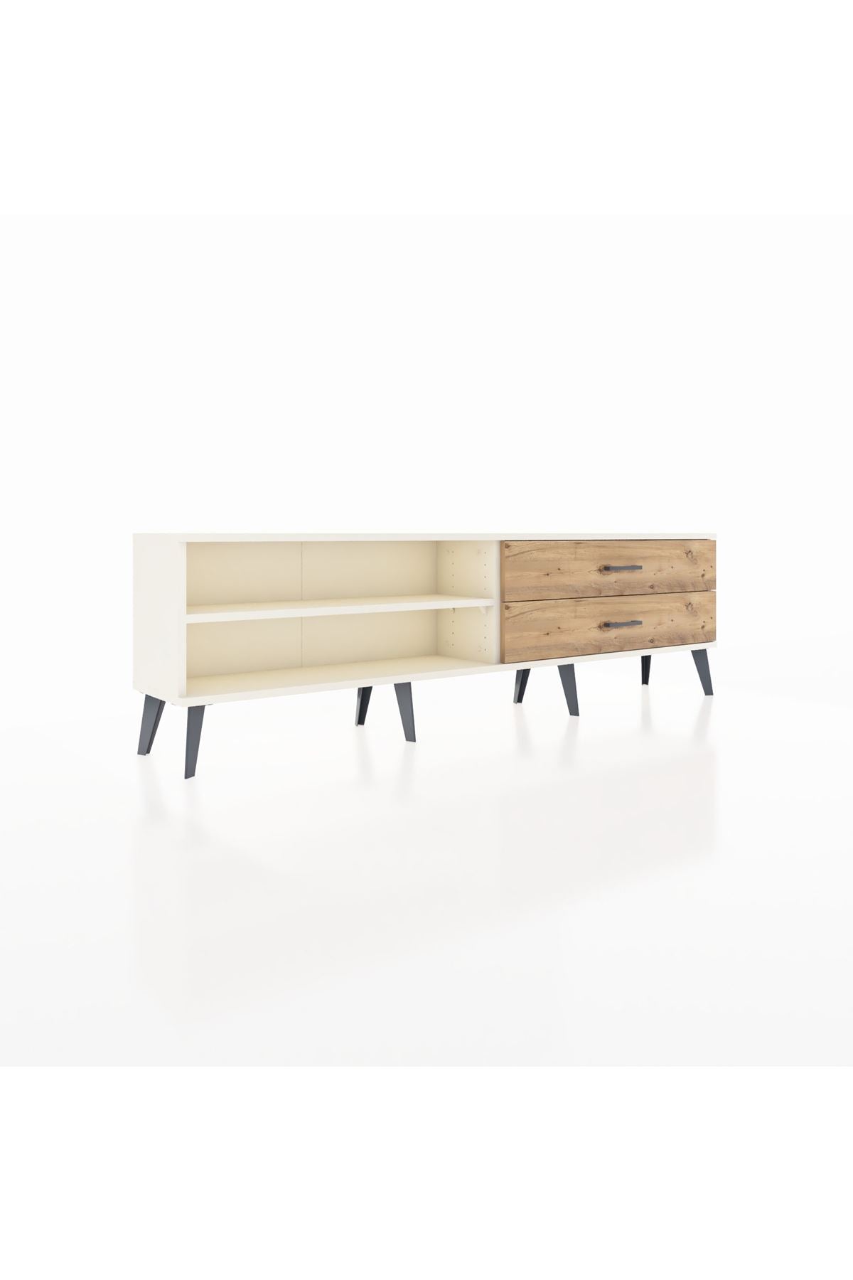 Arges TV Ünitesi Tek Raflı 2 Çekmeceli  176x30x51 Aytaşı-Aytaşı/Çam