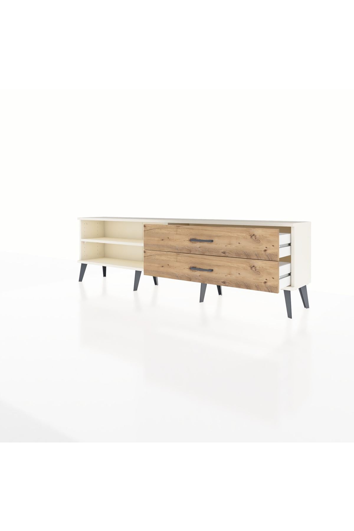 Arges TV Ünitesi Tek Raflı 2 Çekmeceli  176x30x51 Aytaşı-Aytaşı/Çam