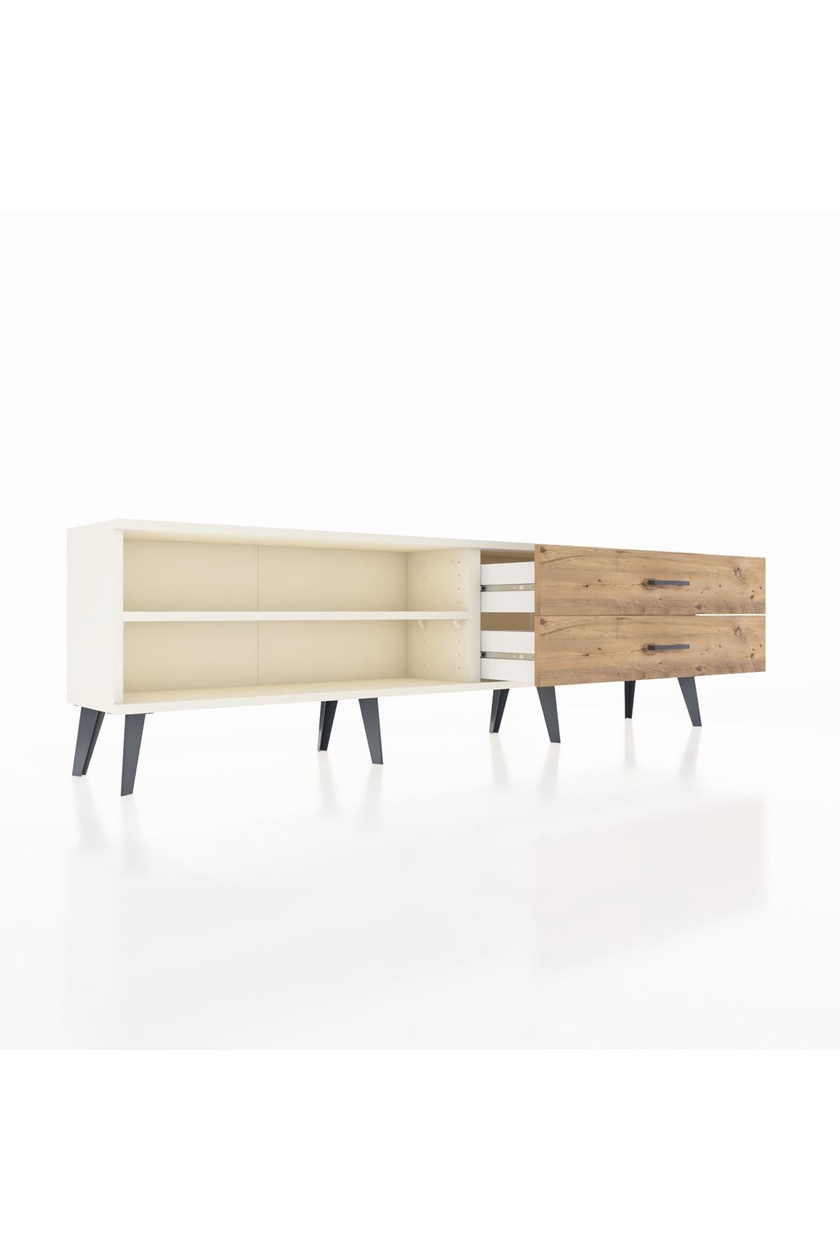 Arges TV Ünitesi Tek Raflı 2 Çekmeceli  176x30x51 Aytaşı-Aytaşı/Çam