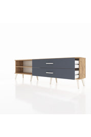 Arges TV Ünitesi Tek Raflı 2 Çekmeceli  176x30x51 Çam-Çam/Antrasit