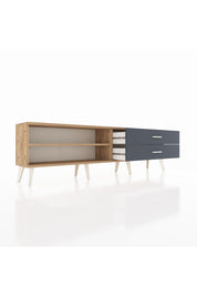 Arges TV Ünitesi Tek Raflı 2 Çekmeceli  176x30x51 Çam-Çam/Antrasit