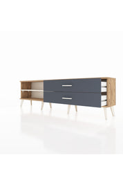 Arges TV Ünitesi Tek Raflı 2 Çekmeceli  176x30x51 Çam-Aytaşı/Antrasit