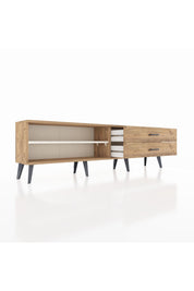 Arges TV Ünitesi Tek Raflı 2 Çekmeceli  176x30x51 Çam-Aytaşı/Çam