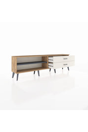 Arges TV Ünitesi Tek Raflı 2 Çekmeceli  176x30x51 Çam-Antrasit/Aytaşı