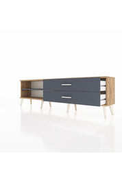 Arges TV Ünitesi Tek Raflı 2 Çekmeceli  176x30x51 Çam-Antrasit/Antrasit