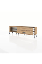 Arges TV Ünitesi Tek Raflı 2 Çekmeceli  176x30x51 Çam-Antrasit/Çam