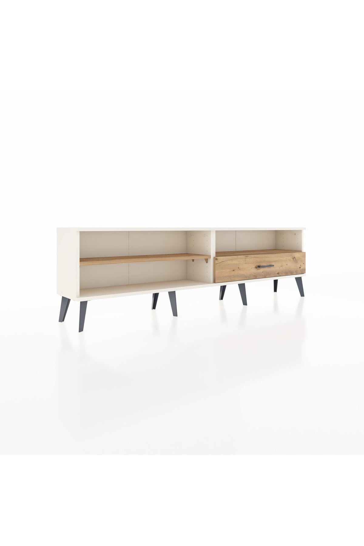 Arges TV Ünitesi 2 Raflı Tek Çekmeceli  176x30x51 Aytaşı-Çam/Çam