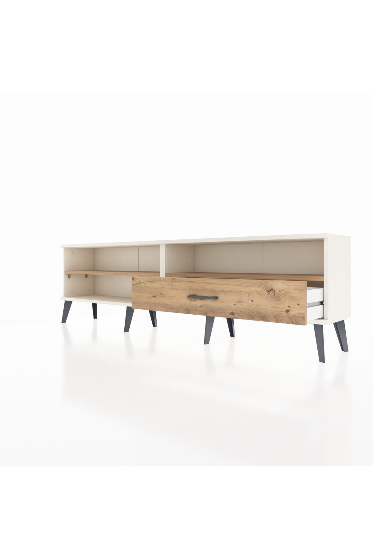 Arges TV Ünitesi 2 Raflı Tek Çekmeceli  176x30x51 Aytaşı-Çam/Çam