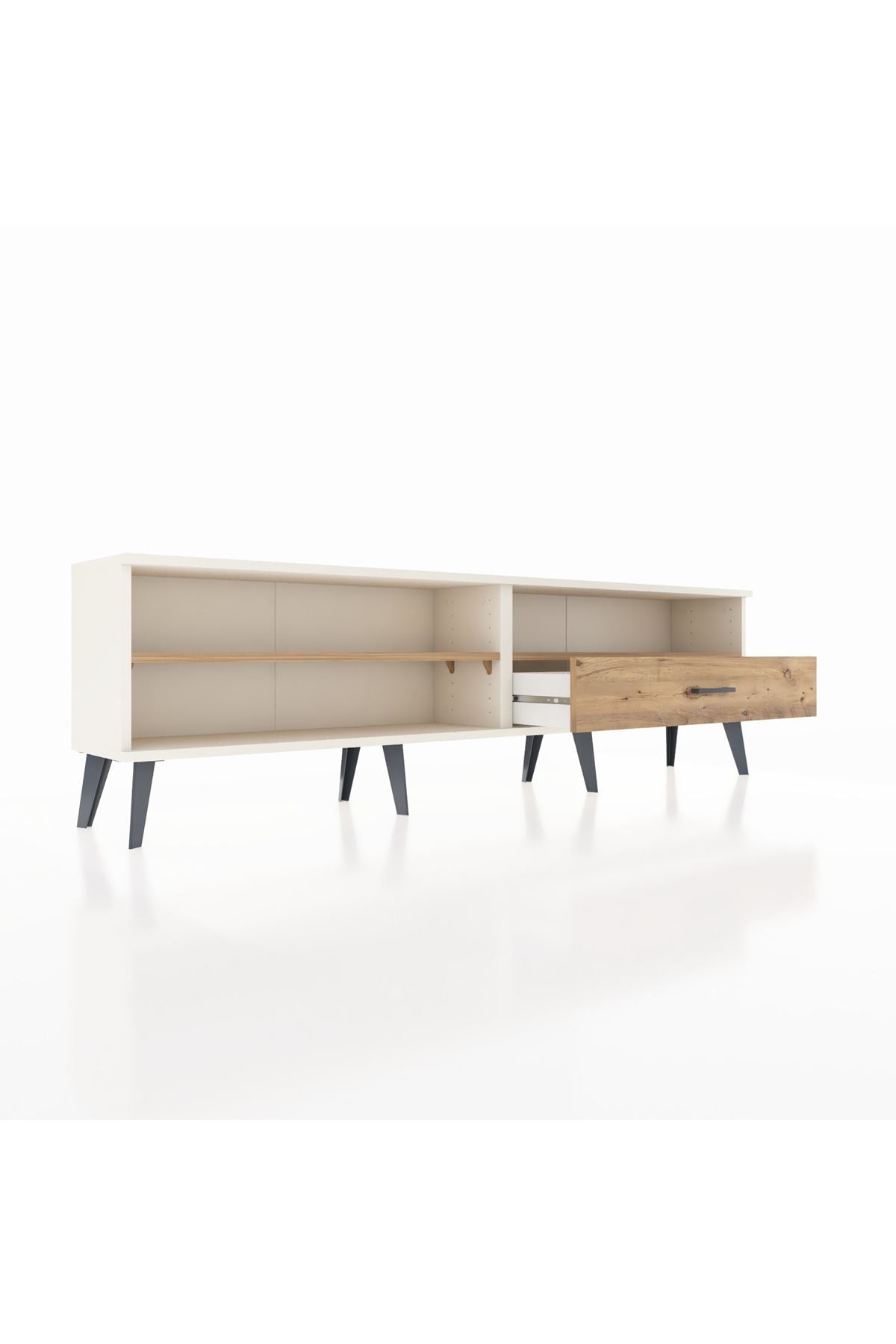 Arges TV Ünitesi 2 Raflı Tek Çekmeceli  176x30x51 Aytaşı-Çam/Çam