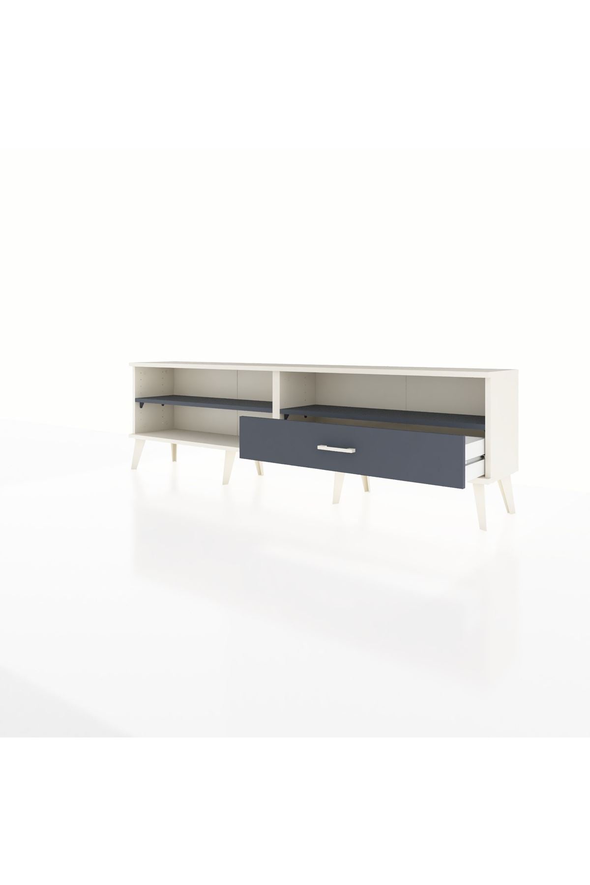 Arges TV Ünitesi 2 Raflı Tek Çekmeceli  176x30x51 Aytaşı-Antrasit/Antrasit