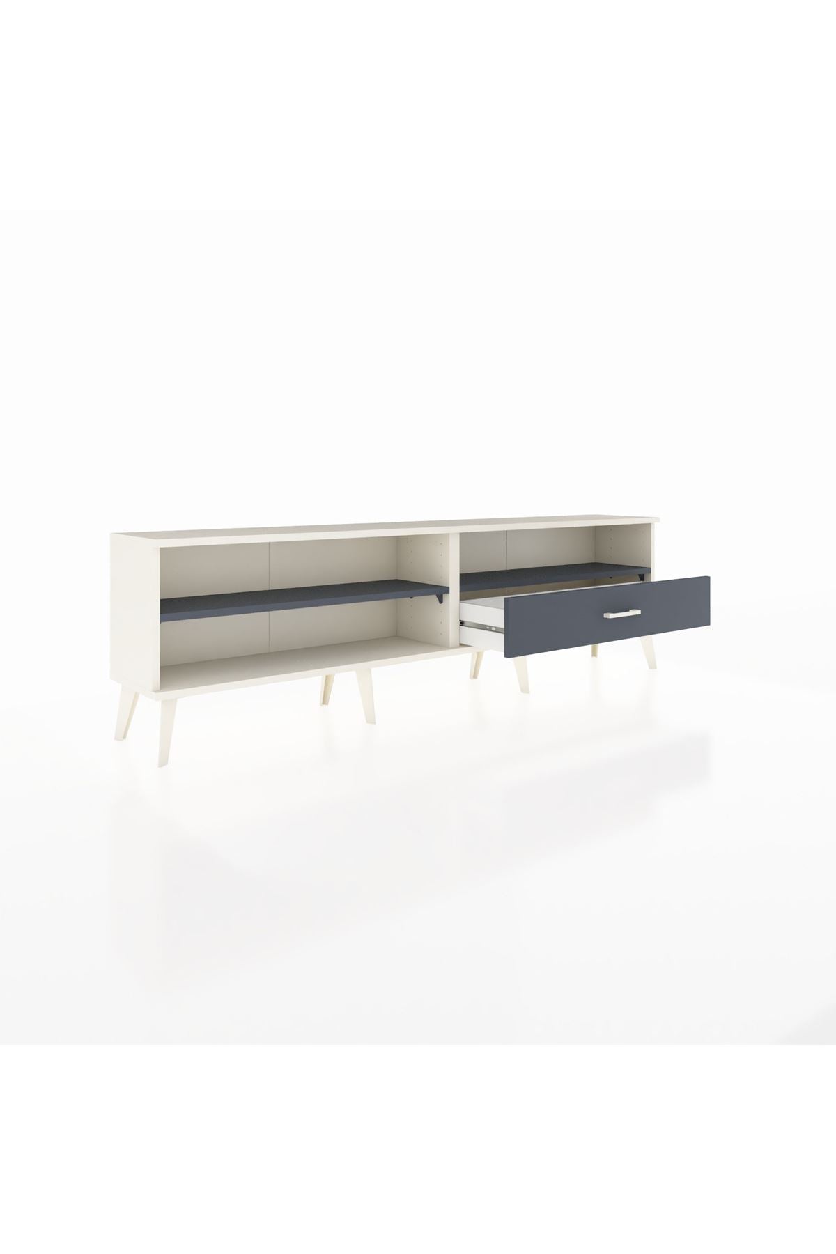 Arges TV Ünitesi 2 Raflı Tek Çekmeceli  176x30x51 Aytaşı-Antrasit/Antrasit