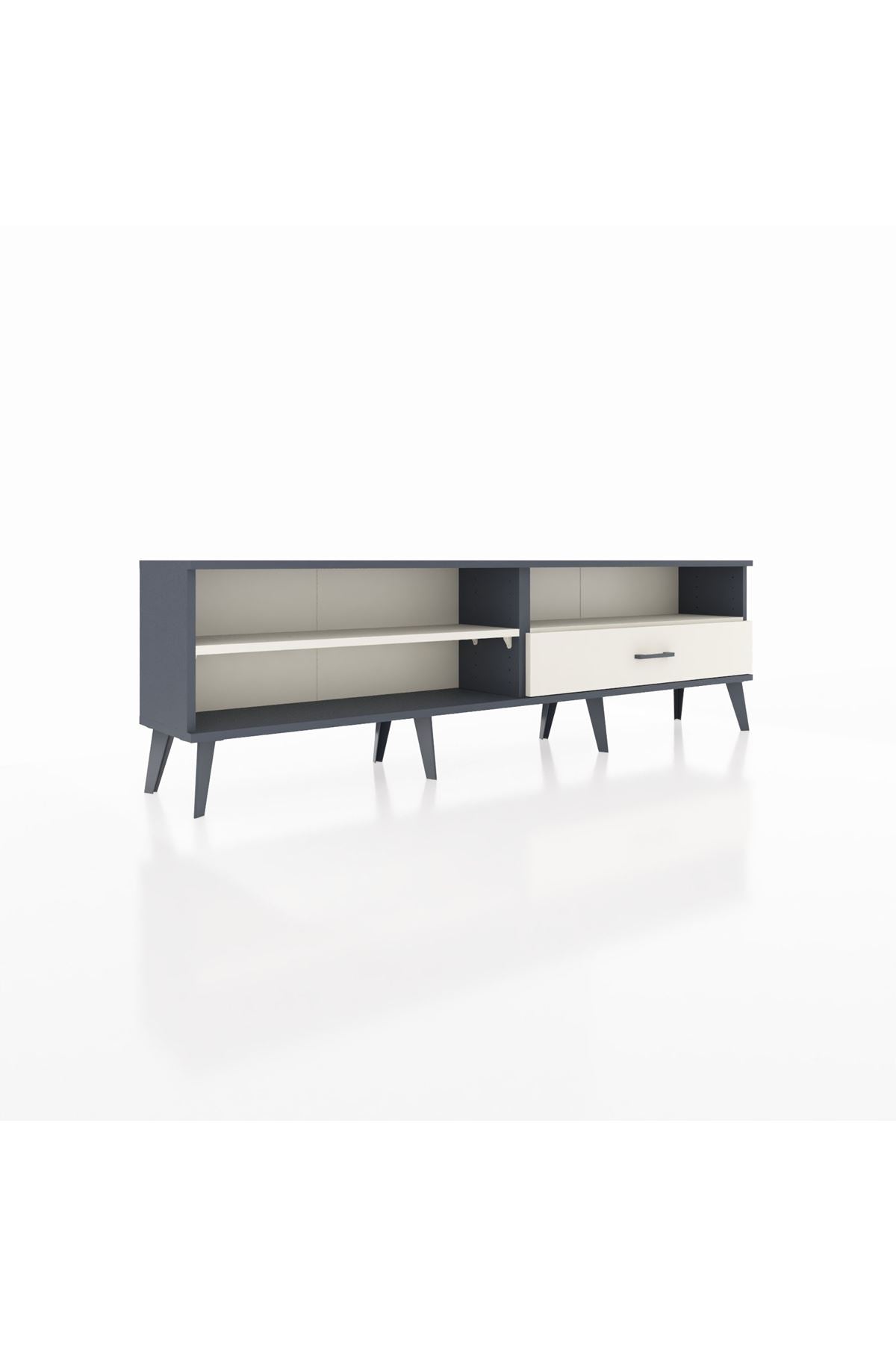 Arges TV Ünitesi 2 Raflı Tek Çekmeceli  176x30x51 Antrasit-Aytaşı/Aytaşı