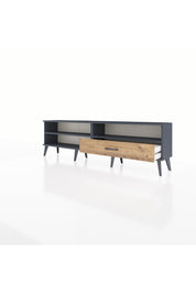 Arges TV Ünitesi 2 Raflı Tek Çekmeceli  176x30x51 Antrasit-Antrasit/Çam