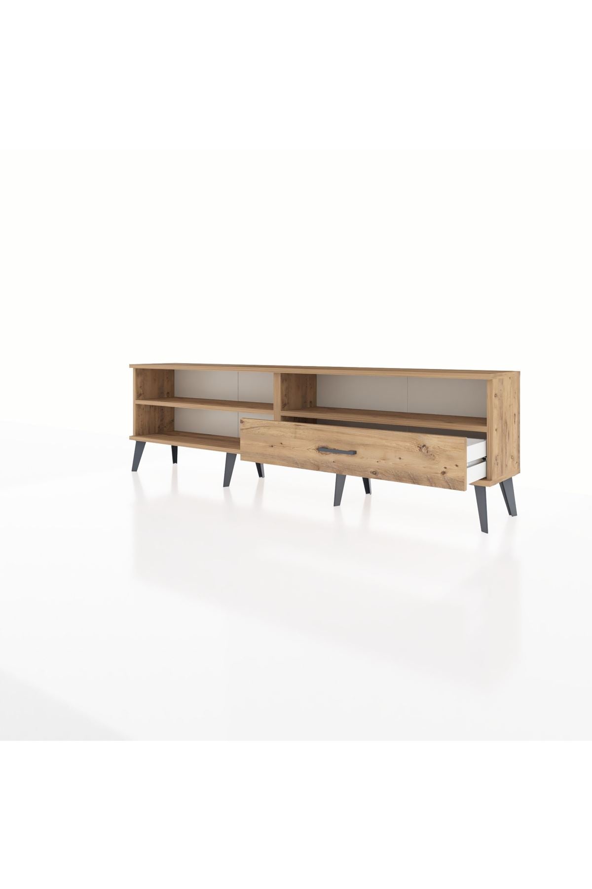 Arges TV Ünitesi 2 Raflı Tek Çekmeceli  176x30x51 Çam-Çam/Çam