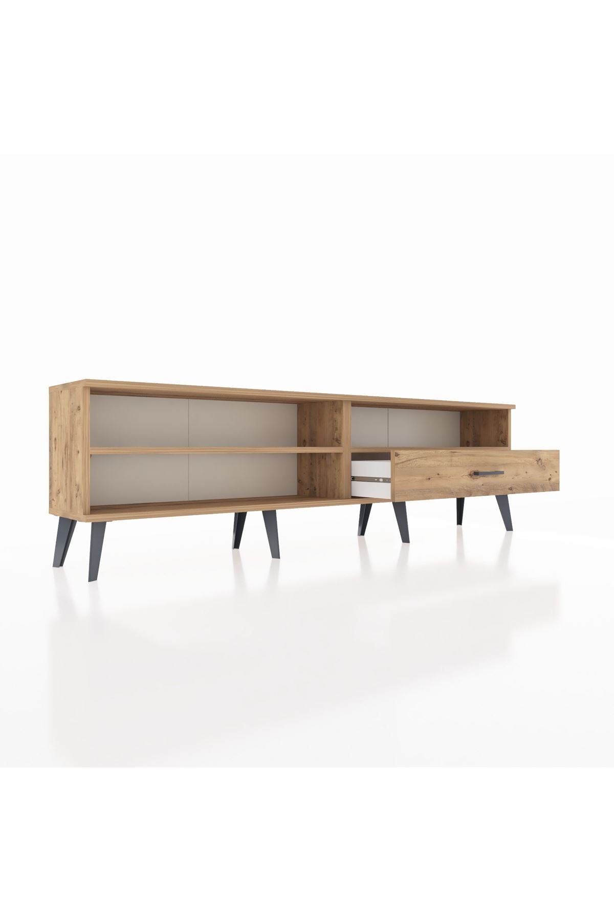 Arges TV Ünitesi 2 Raflı Tek Çekmeceli  176x30x51 Çam-Çam/Çam