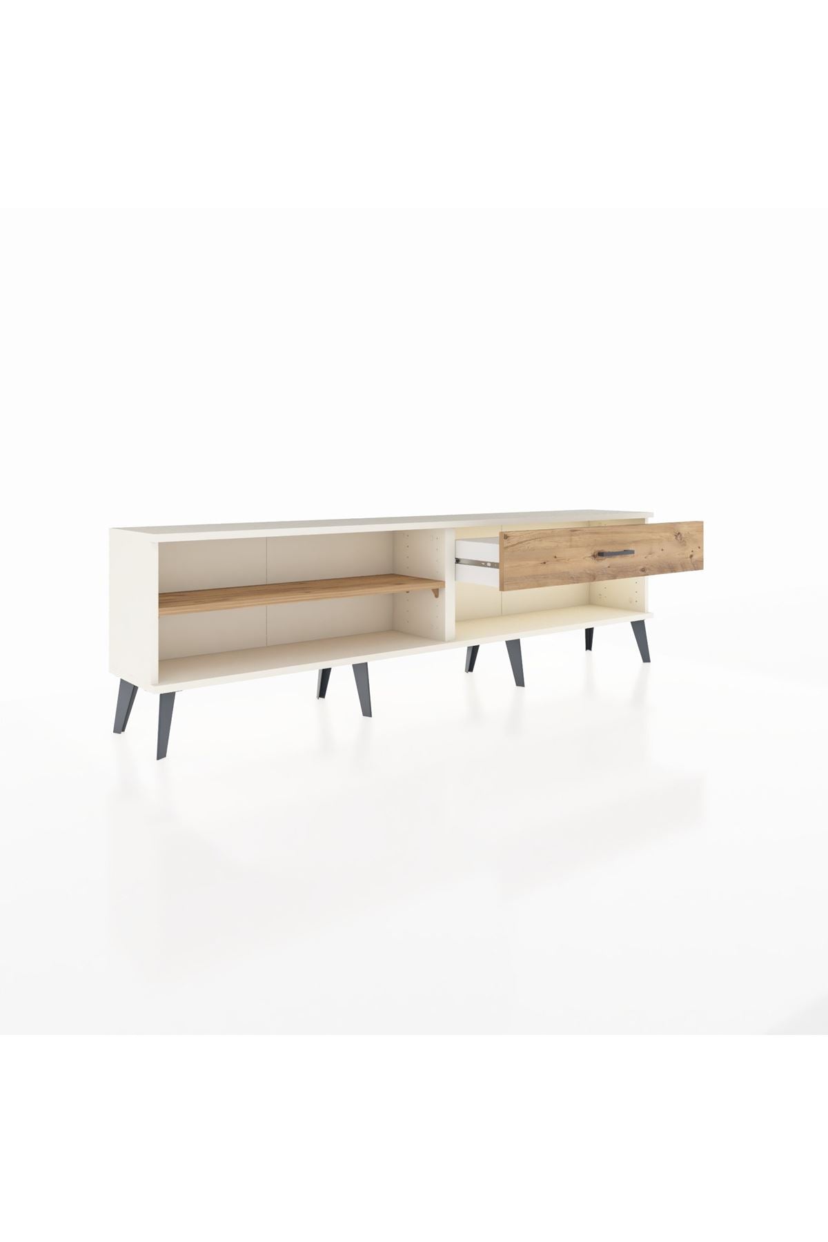 Arges TV Ünitesi Tek Raflı Tek Çekmeceli  176x30x51 Aytaşı-Çam/Çam