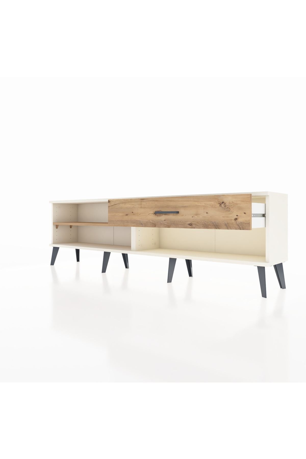 Arges TV Ünitesi Tek Raflı Tek Çekmeceli  176x30x51 Aytaşı-Çam/Çam