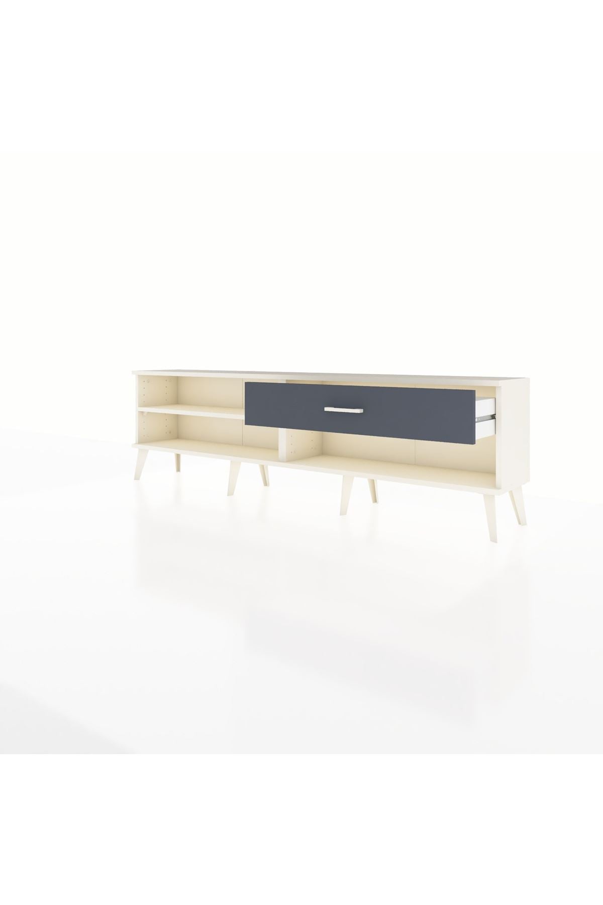 Arges TV Ünitesi Tek Raflı Tek Çekmeceli  176x30x51 Aytaşı-Aytaşı/Antrasit