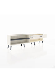 Arges TV Ünitesi Tek Raflı Tek Çekmeceli  176x30x51 Aytaşı-Antrasit/Aytaşı