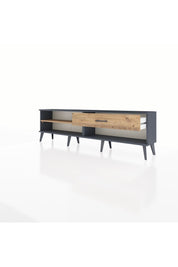 Arges TV Ünitesi Tek Raflı Tek Çekmeceli  176x30x51 Antrasit-Çam/Çam