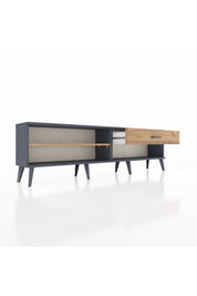 Arges TV Ünitesi Tek Raflı Tek Çekmeceli  176x30x51 Antrasit-Çam/Çam