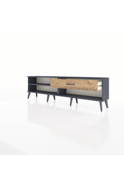 Arges TV Ünitesi Tek Raflı Tek Çekmeceli  176x30x51 Antrasit-Antrasit/Çam