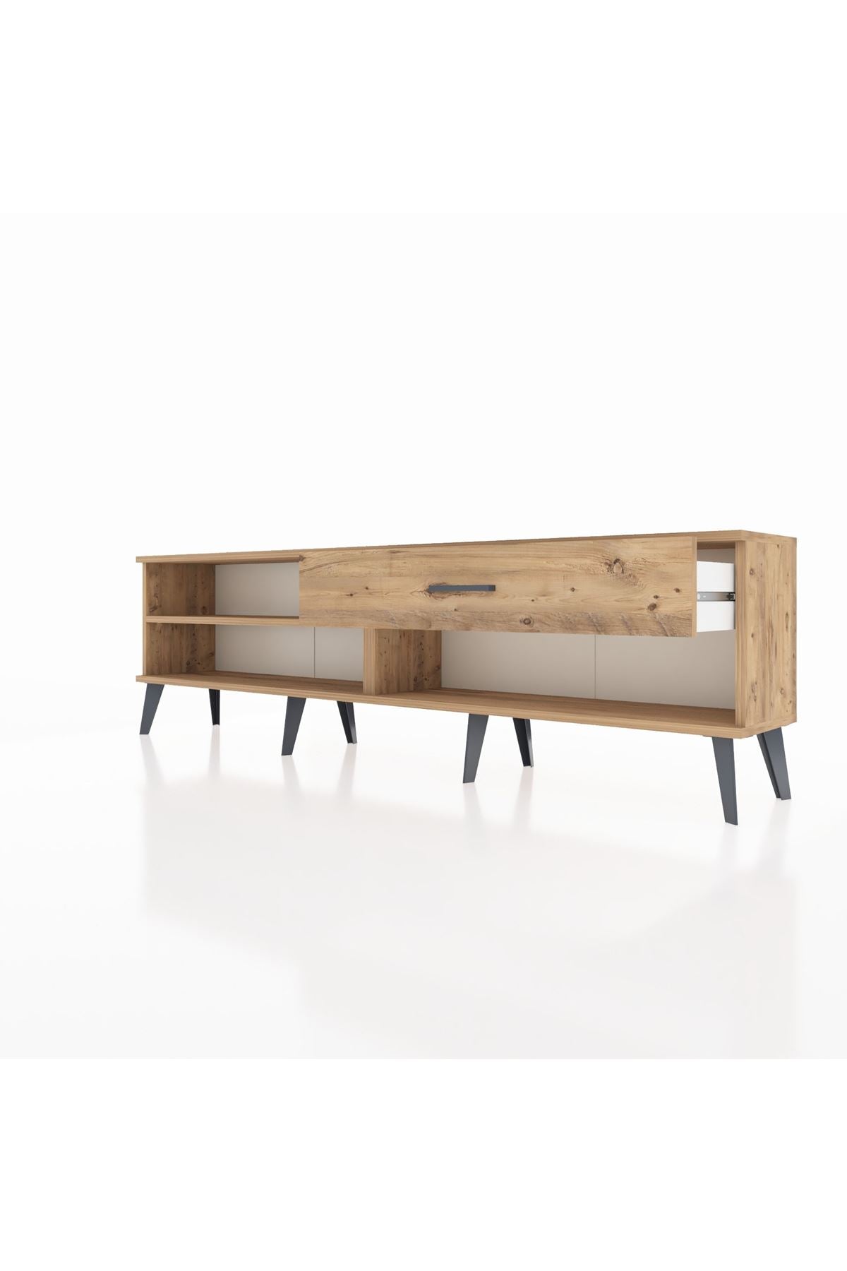 Arges TV Ünitesi Tek Raflı Tek Çekmeceli  176x30x51 Çam-Çam/Çam