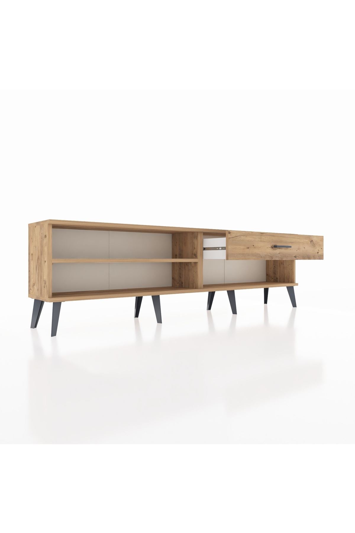 Arges TV Ünitesi Tek Raflı Tek Çekmeceli  176x30x51 Çam-Çam/Çam