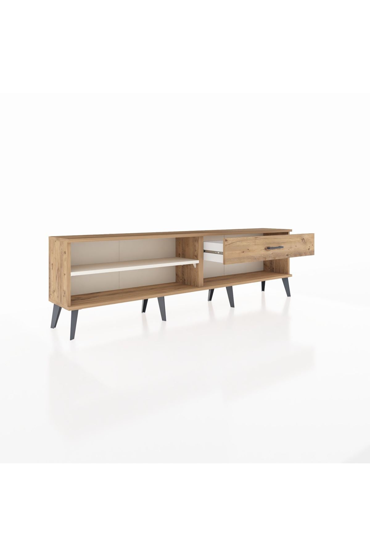 Arges TV Ünitesi Tek Raflı Tek Çekmeceli  176x30x51 Çam-Aytaşı/Çam