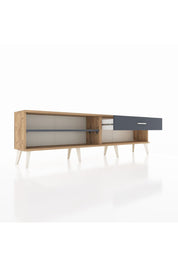 Arges TV Ünitesi Tek Raflı Tek Çekmeceli  176x30x51 Çam-Antrasit/Antrasit