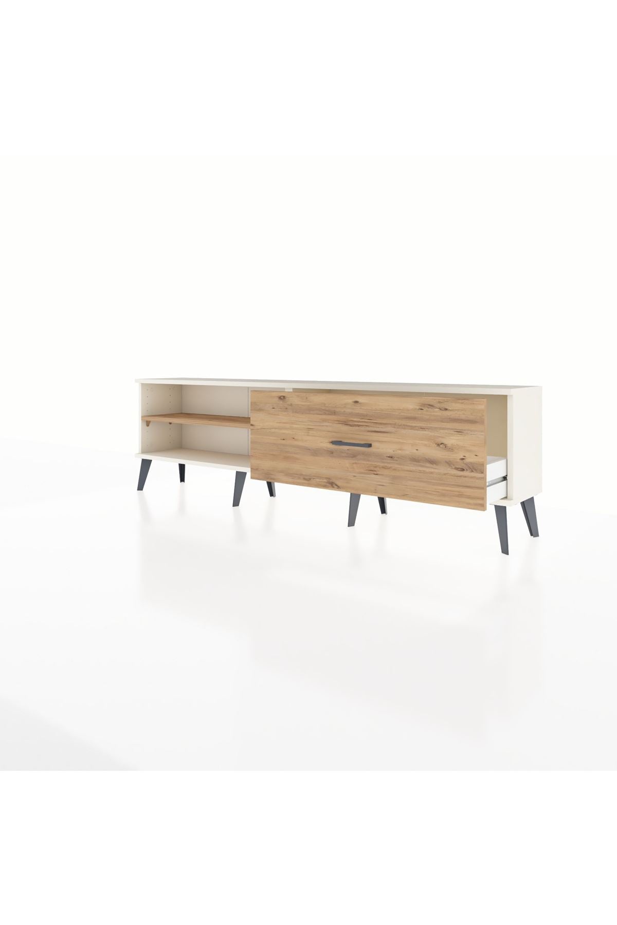 Arges TV Ünitesi Tek Raflı Tek Çekmeceli  176x30x51 Aytaşı-Çam/Çam