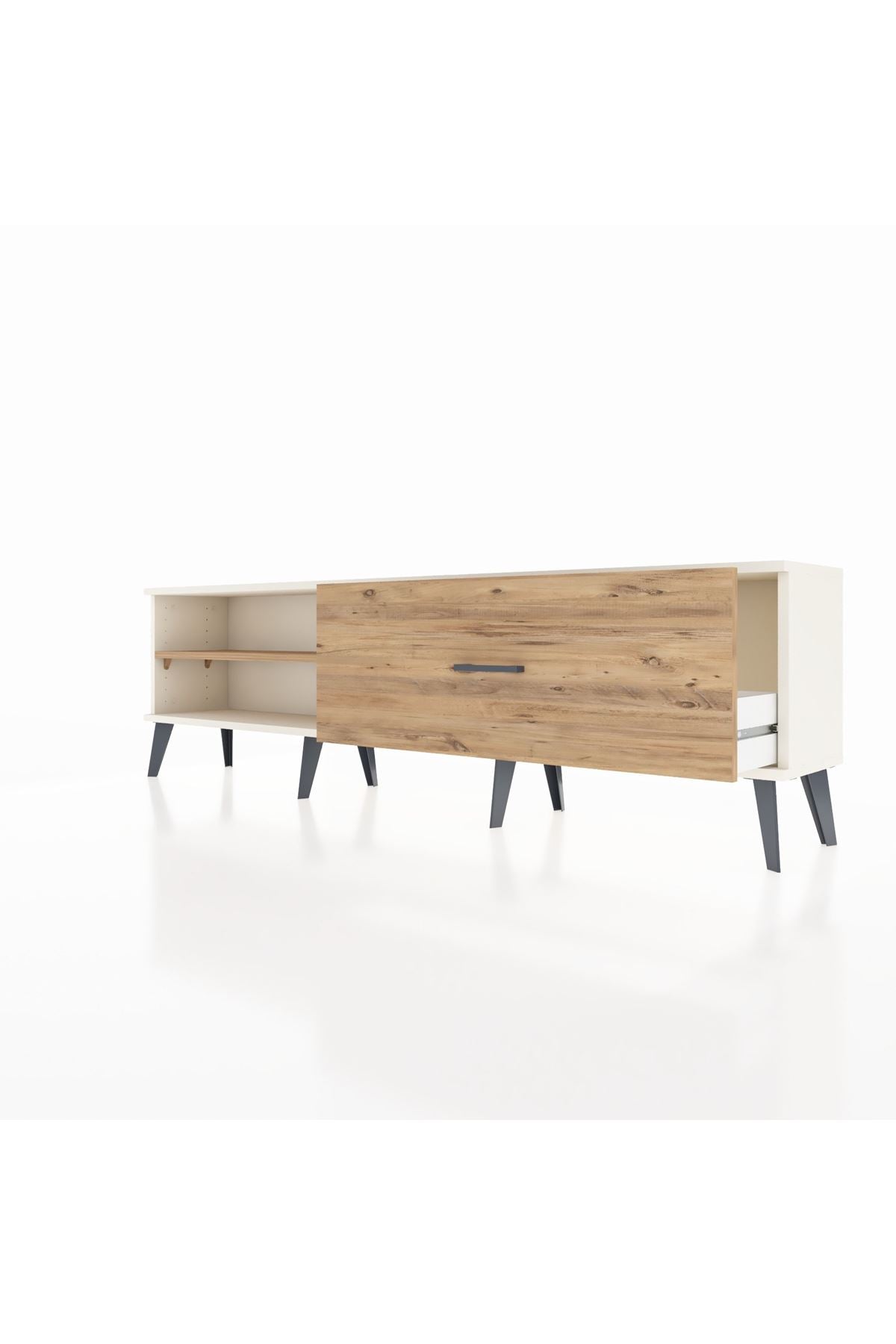 Arges TV Ünitesi Tek Raflı Tek Çekmeceli  176x30x51 Aytaşı-Çam/Çam