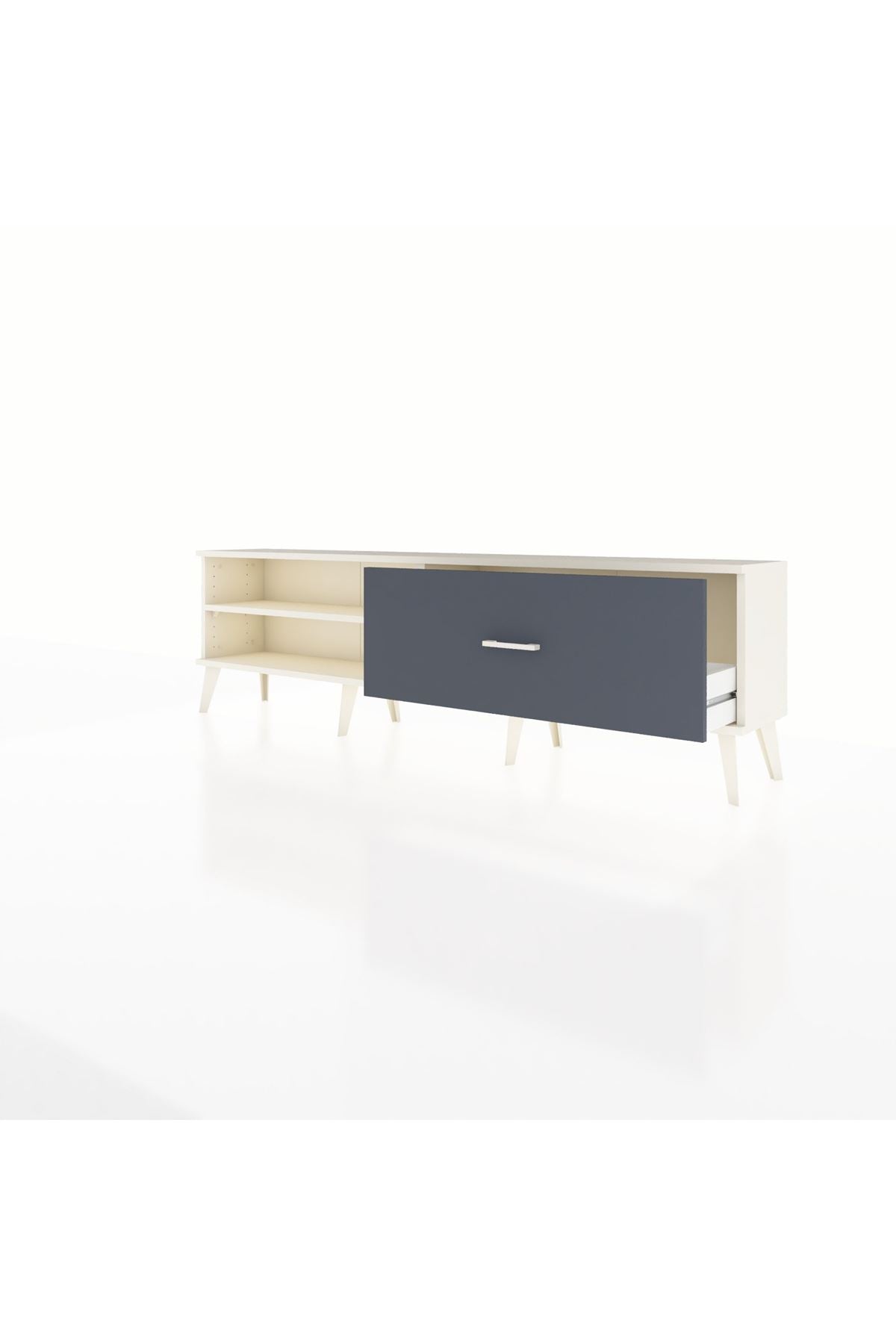 Arges TV Ünitesi Tek Raflı Tek Çekmeceli  176x30x51 Aytaşı-Aytaşı/Antrasit