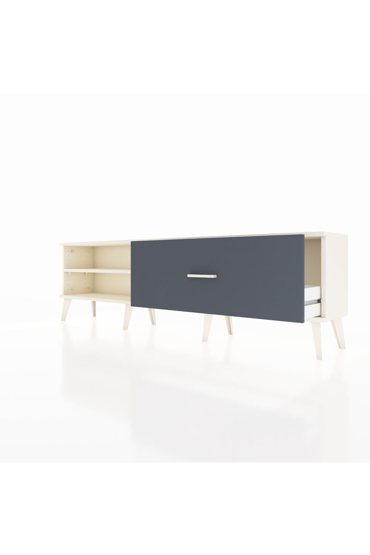 Arges TV Ünitesi Tek Raflı Tek Çekmeceli  176x30x51 Aytaşı-Aytaşı/Antrasit