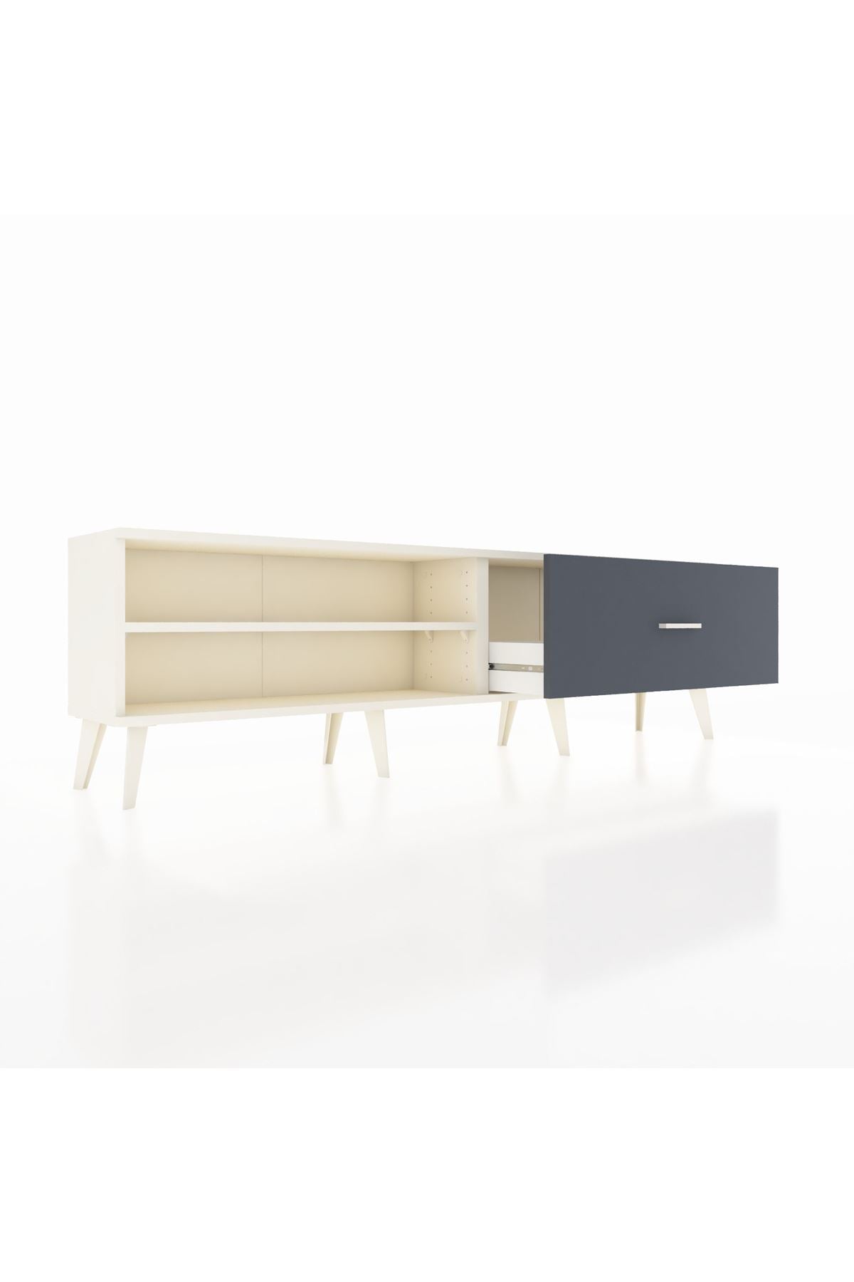 Arges TV Ünitesi Tek Raflı Tek Çekmeceli  176x30x51 Aytaşı-Aytaşı/Antrasit