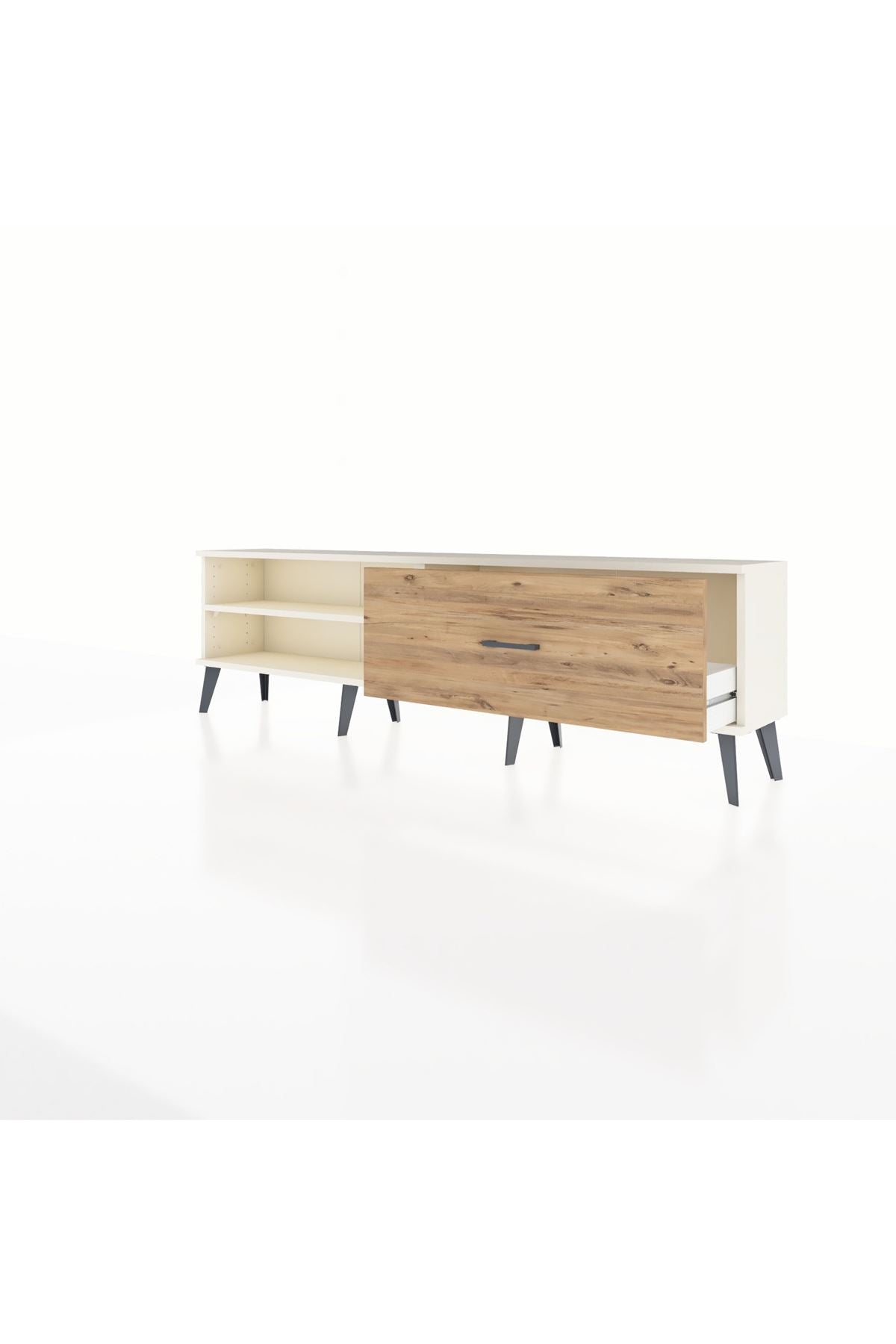 Arges TV Ünitesi Tek Raflı Tek Çekmeceli  176x30x51 Aytaşı-Aytaşı/Çam