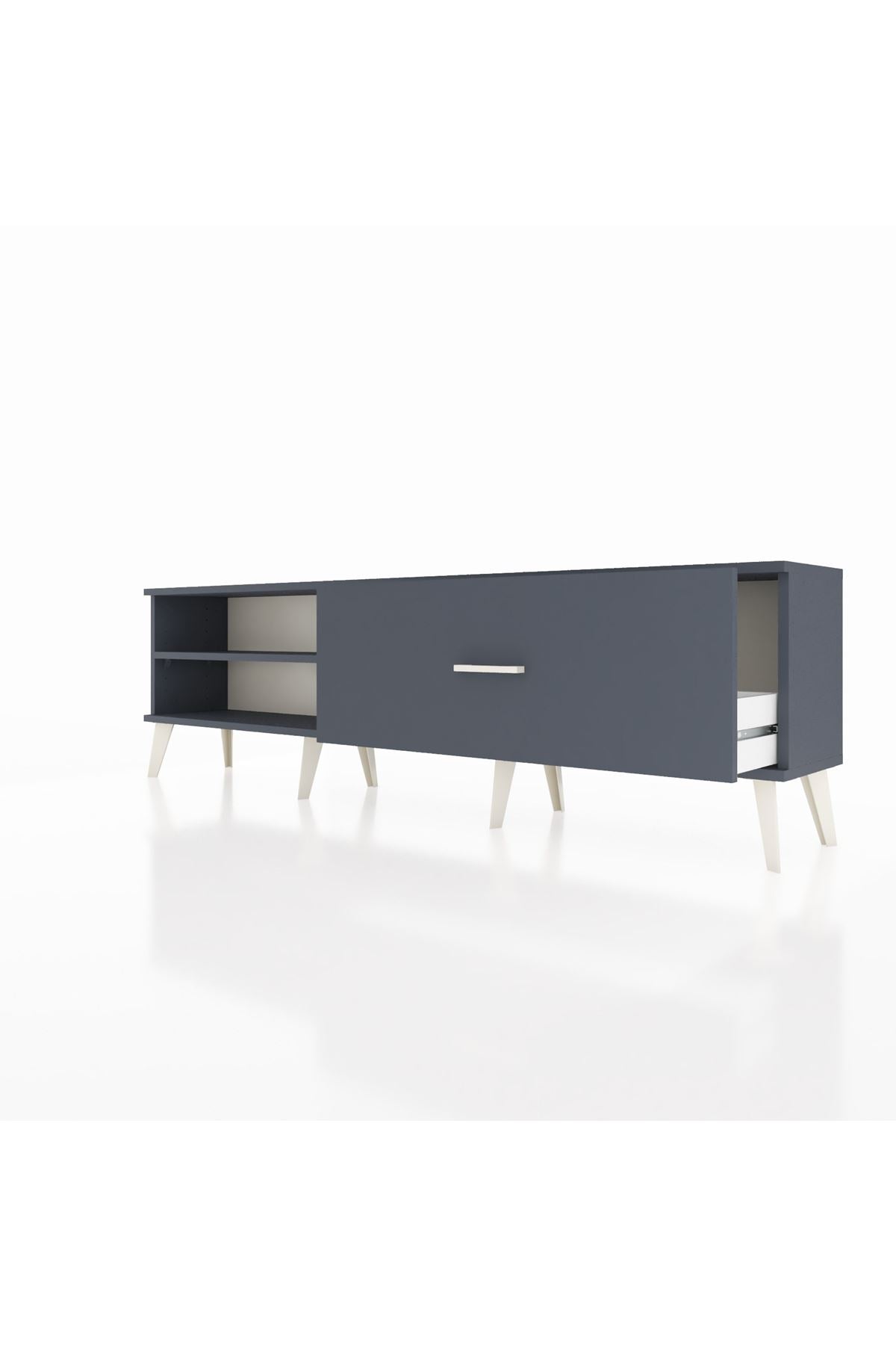 Arges TV Ünitesi Tek Raflı Tek Çekmeceli  176x30x51 Antrasit-Antrasit/Antrasit