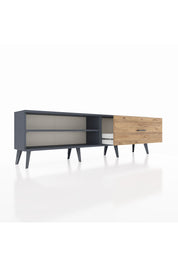 Arges TV Ünitesi Tek Raflı Tek Çekmeceli  176x30x51 Antrasit-Antrasit/Çam