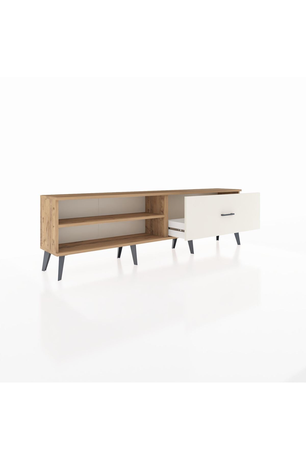 Arges TV Ünitesi Tek Raflı Tek Çekmeceli  176x30x51 Çam-Çam/Aytaşı