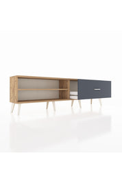 Arges TV Ünitesi Tek Raflı Tek Çekmeceli  176x30x51 Çam-Çam/Antrasit