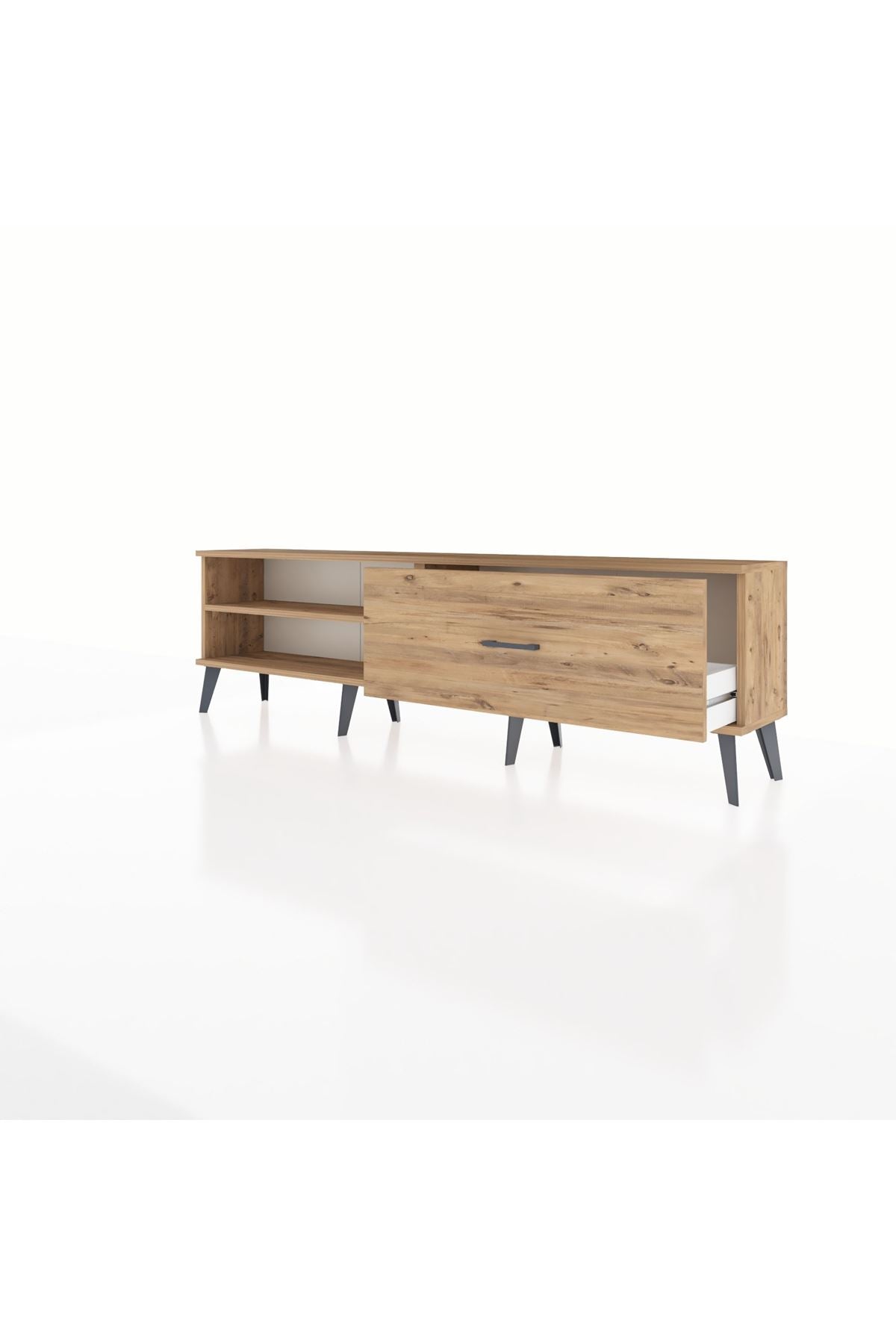 Arges TV Ünitesi Tek Raflı Tek Çekmeceli  176x30x51 Çam-Çam/Çam