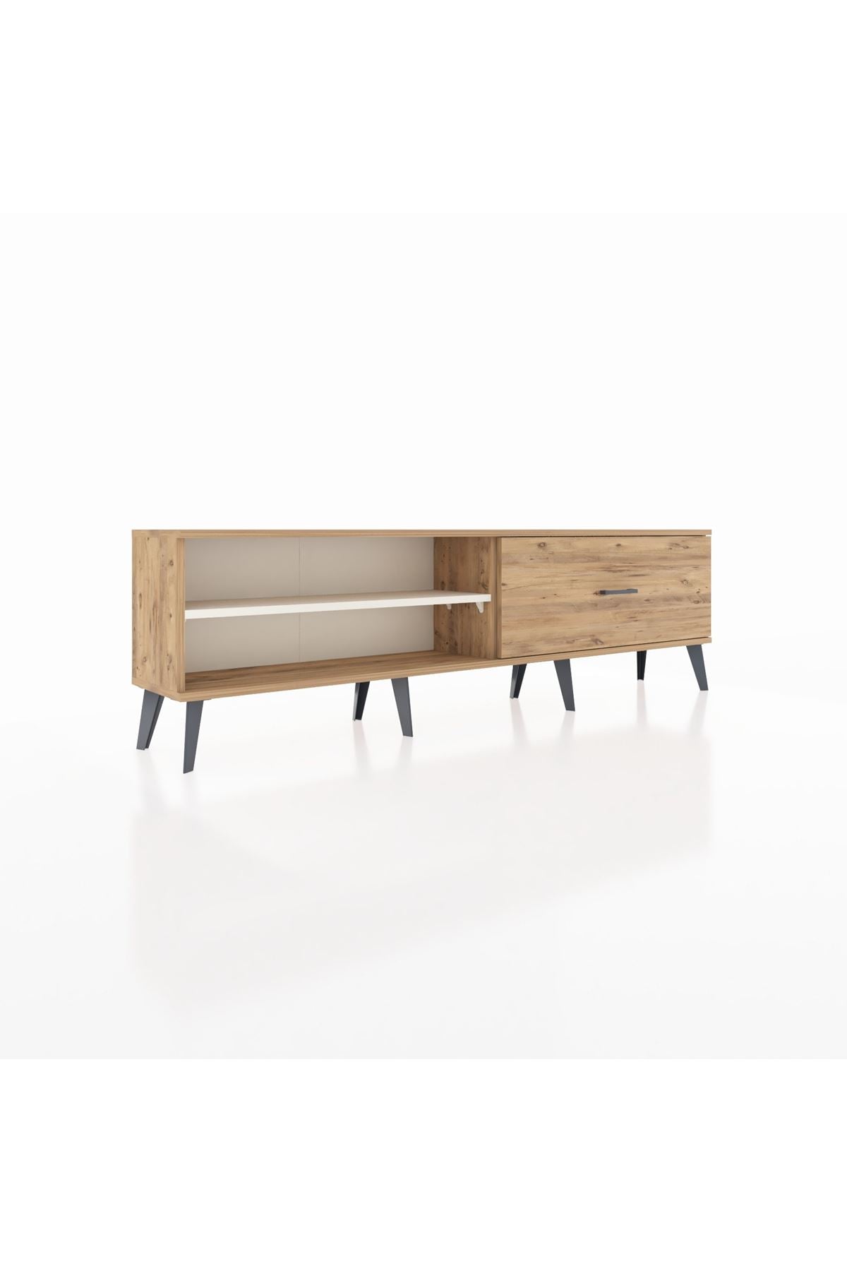 Arges TV Ünitesi Tek Raflı Tek Çekmeceli  176x30x51 Çam-Aytaşı/Çam