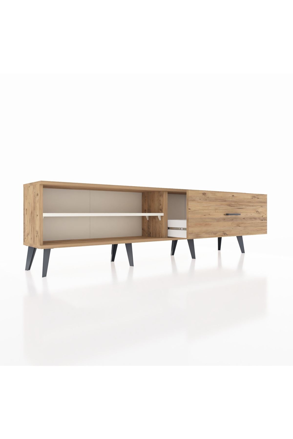 Arges TV Ünitesi Tek Raflı Tek Çekmeceli  176x30x51 Çam-Aytaşı/Çam