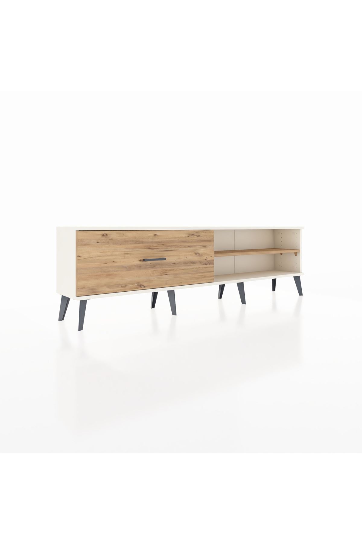 Arges TV Ünitesi Tek Raflı Tek Çekmeceli  176x30x51 Aytaşı-Çam/Çam