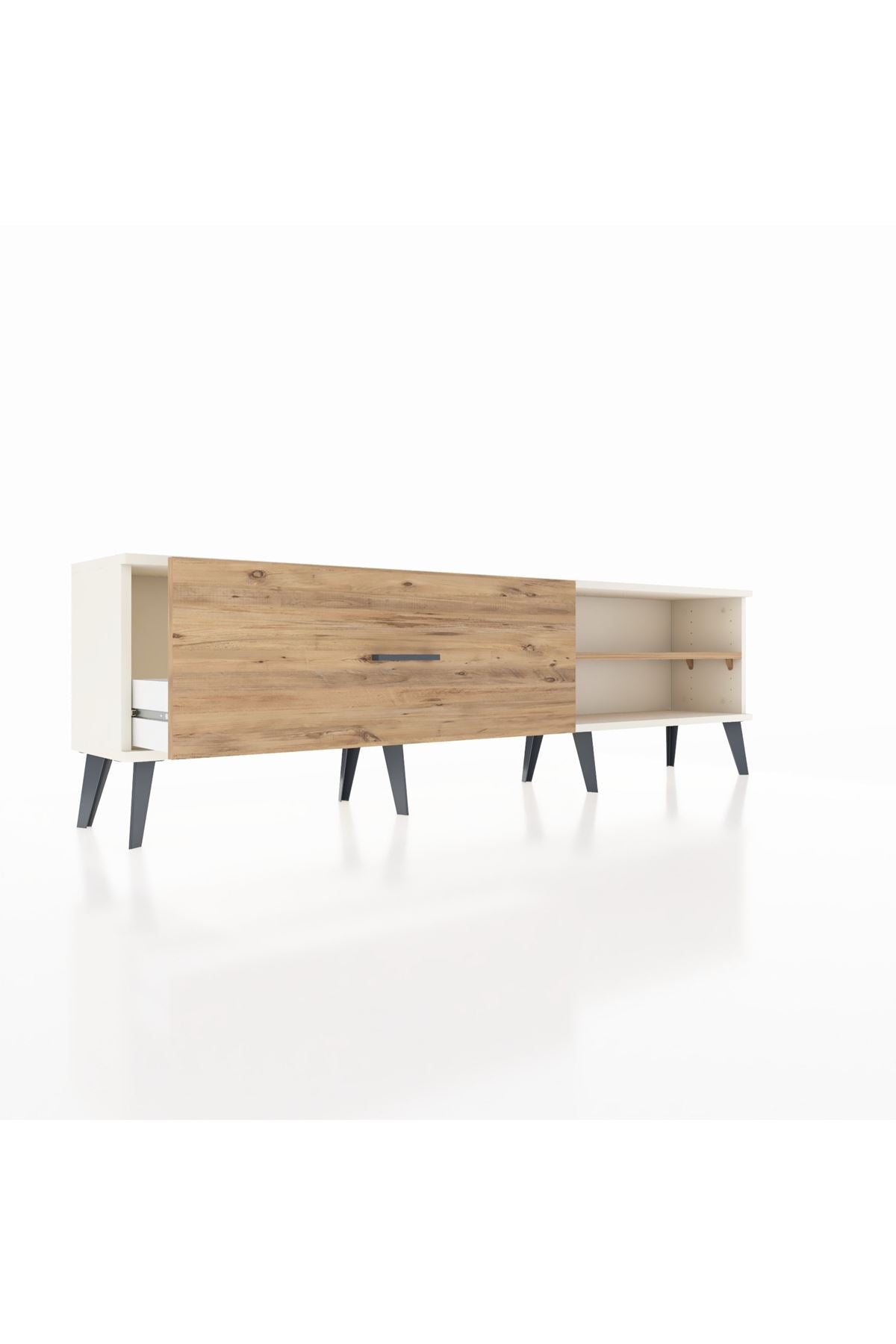 Arges TV Ünitesi Tek Raflı Tek Çekmeceli  176x30x51 Aytaşı-Çam/Çam