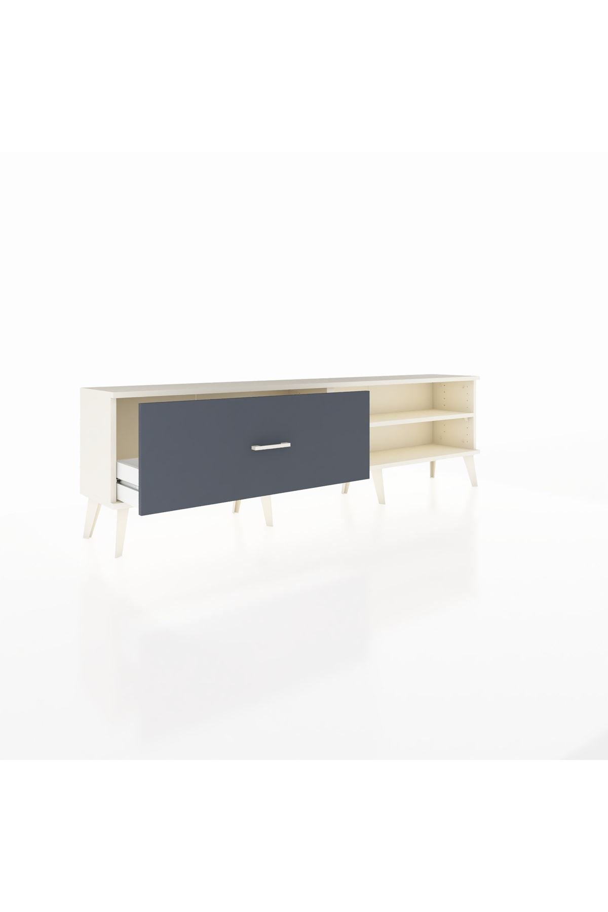 Arges TV Ünitesi Tek Raflı Tek Çekmeceli  176x30x51 Aytaşı-Aytaşı/Antrasit