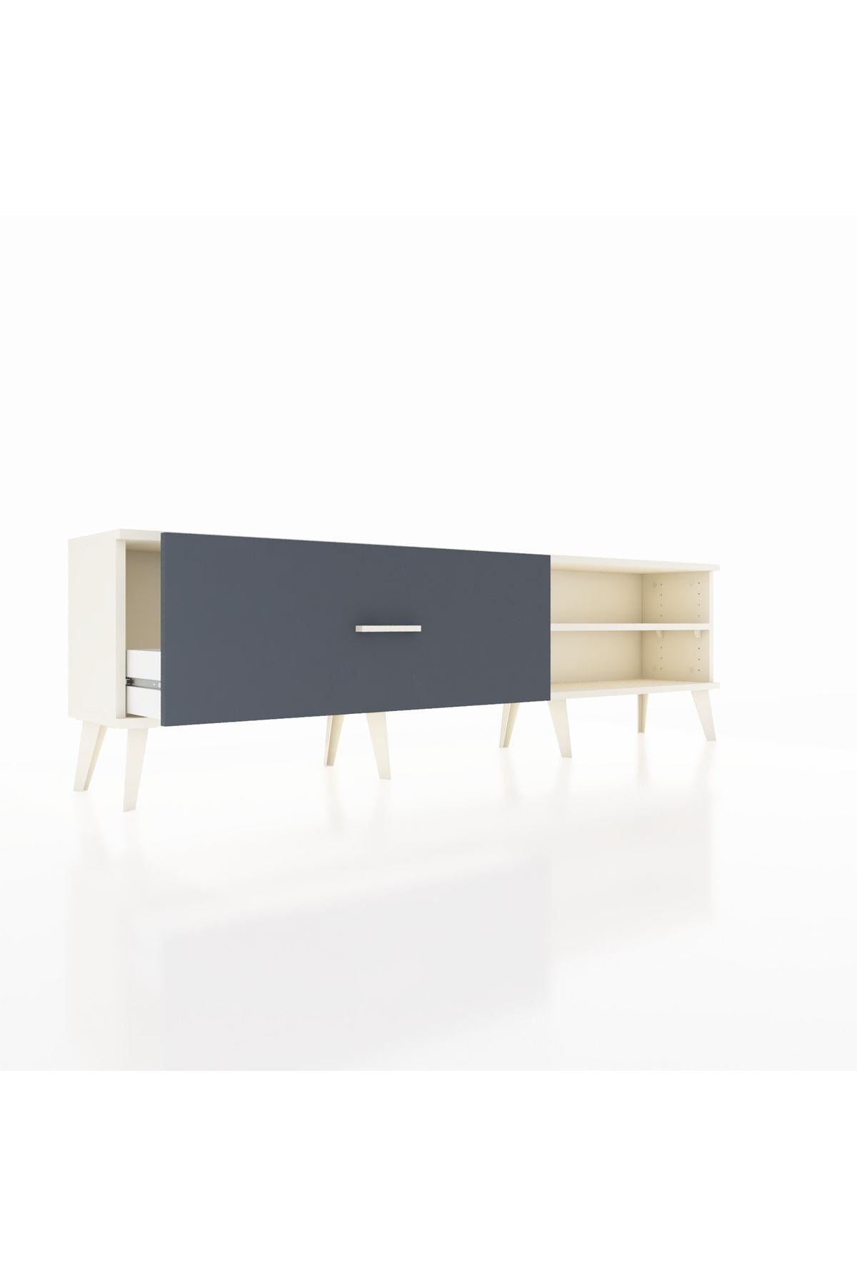 Arges TV Ünitesi Tek Raflı Tek Çekmeceli  176x30x51 Aytaşı-Aytaşı/Antrasit