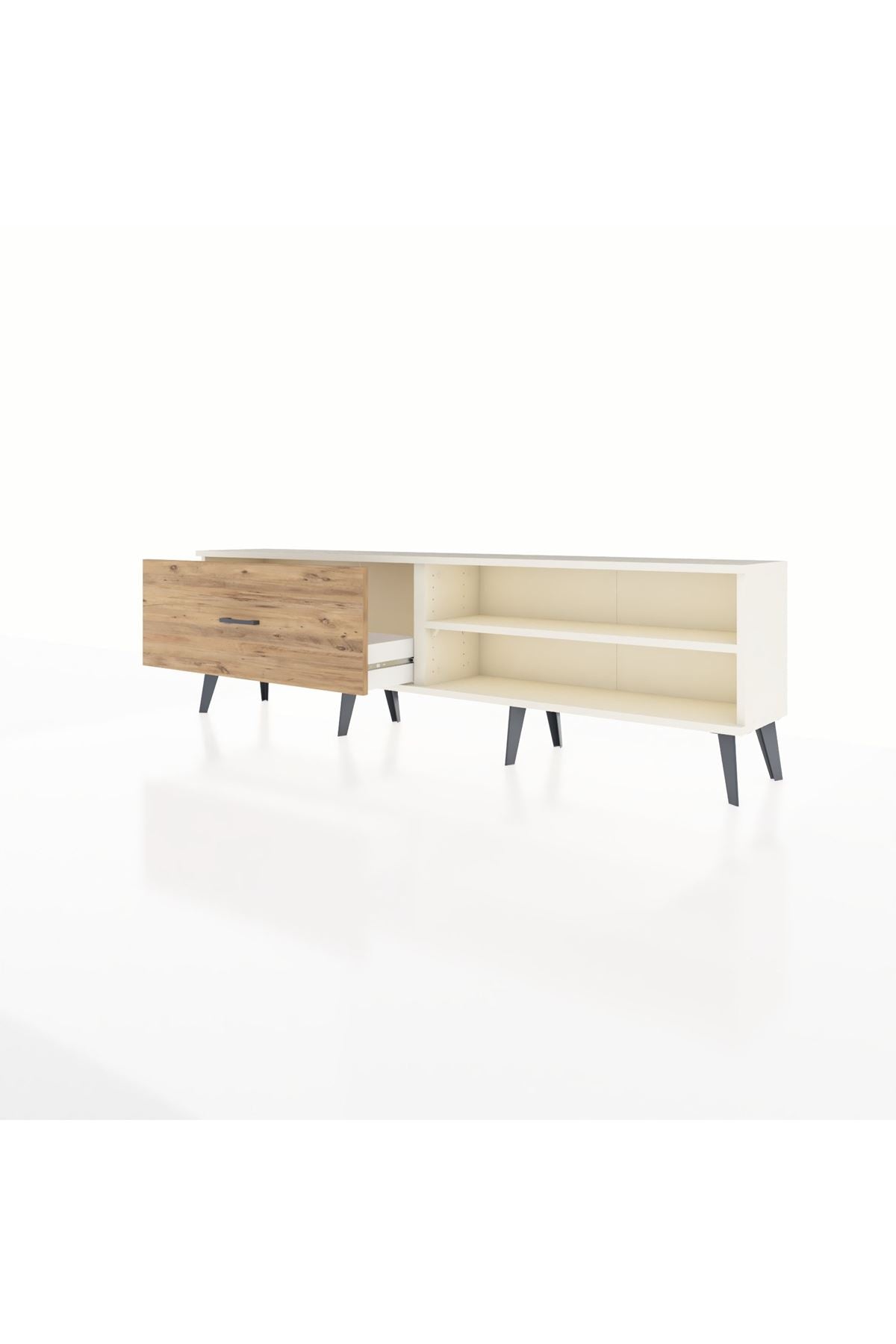 Arges TV Ünitesi Tek Raflı Tek Çekmeceli  176x30x51 Aytaşı-Aytaşı/Çam